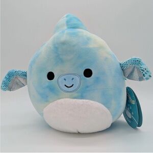 RARE NEW Squishmallows 8” Reid the Pterodactyl Blue Marble Plush NWT Kellytoy